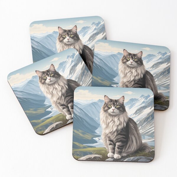 Item preview, cat in mountains designed and sold by REDCATWWW.