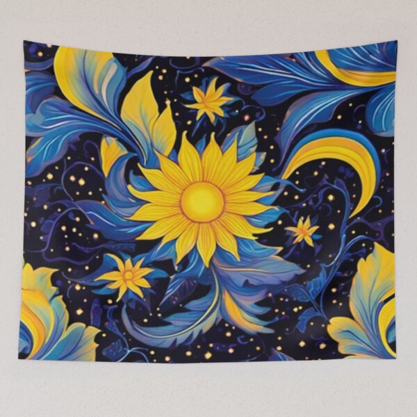 Item preview, Sunflower Galaxy Floral Pattern designed and sold by BirdsnStuff.