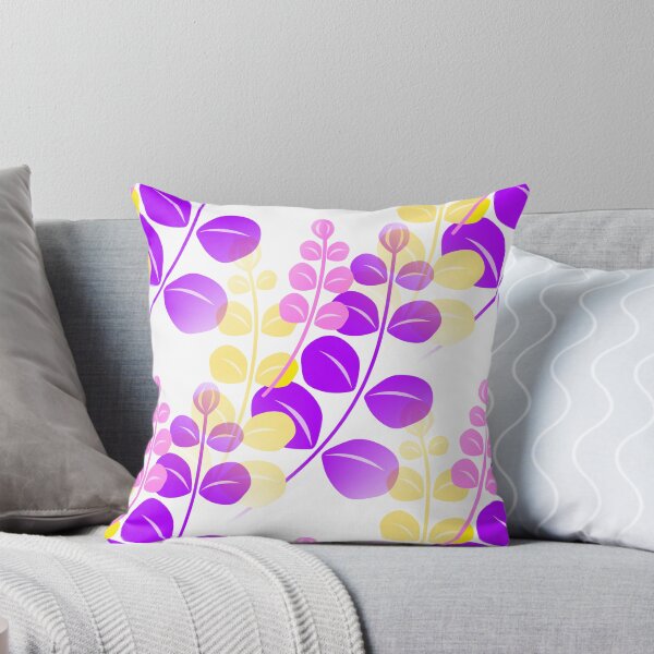 Item preview, Retro 60's 70's Tropical Leaf Pattern in Purple, Pink and Yellow designed and sold by MellowCat.