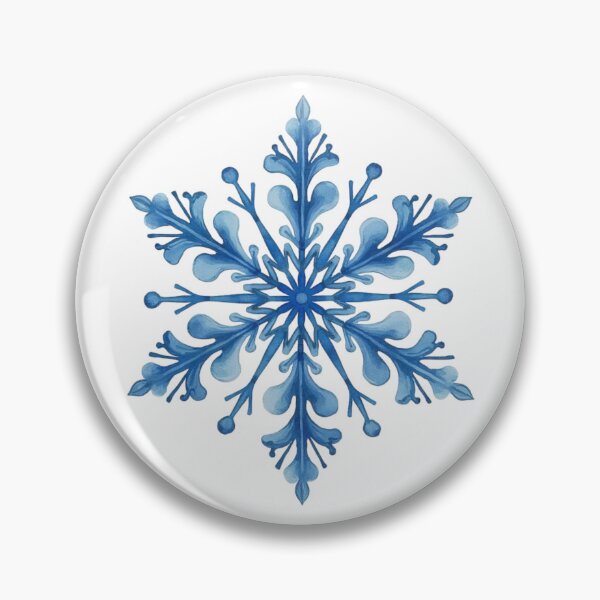 Item preview, Watercolor Snowflake in Blue with Filigree designed and sold by ArtfullyRooted.