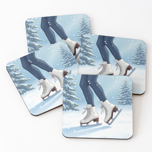 Item preview, Girl Ice Skating in a Winter Wonderland designed and sold by ArtfullyRooted.
