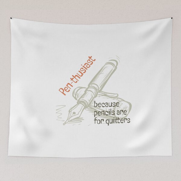 Item preview, Funny Fountain Pen Saying Pen-thusiast Calligraphy designed and sold by whyitsme.