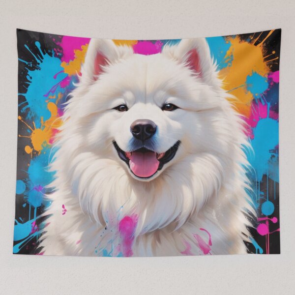 Item preview, Samoyed Dog Graffiti Style Portrait  designed and sold by ChaosReigns91.