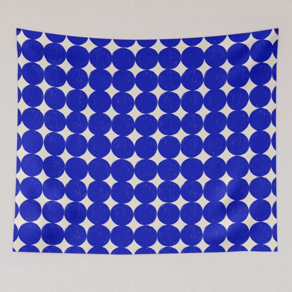 Item preview, Blue textured circles print on beige background. Dotted seamless pattern. designed and sold by AlarconStudio.