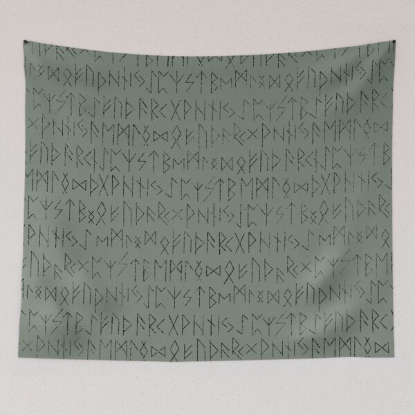 Item preview, Runic green alphabet nordic scandinavian goblincore elf goblincore designed and sold by Fantasy Cache.