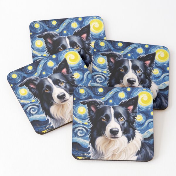 Item preview, Border Collie Starry Night Art Portrait  designed and sold by ChaosReigns91.