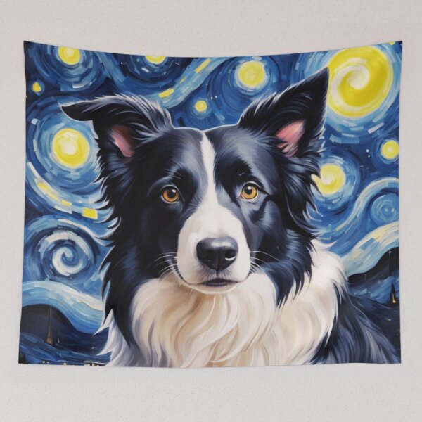 Item preview, Border Collie Starry Night Art Portrait  designed and sold by ChaosReigns91.