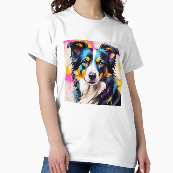 Vista previa del artículo con la obra «Retrato de un Border Collie en estilo grafiti», diseñado y vendido por ChaosReigns91.