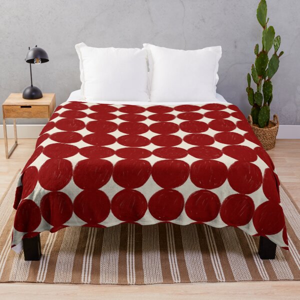 Item preview, Red circles print with texture on beige background. Dotted seamless pattern. designed and sold by AlarconStudio.