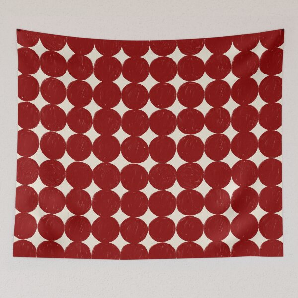 Item preview, Red circles print with texture on beige background. Dotted seamless pattern. designed and sold by AlarconStudio.