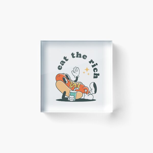 Item preview, Eat The Rich Hot Dog Retro Cartoon designed and sold by Anna Liz Heart.