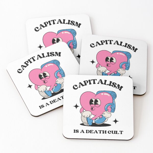 Item preview, CAPITALISM IS INSANITY Cute Rainbow Unicorn Kitty designed and sold by Anna Liz Heart.