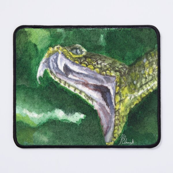 Item preview, Watercolor Animal Print, Snake, Green Background designed and sold by SchmeckStudio.