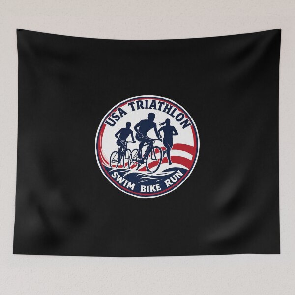 Item preview, Proud USA Triathlete | Swim Bike Run Patriotic Design designed and sold by Triathlongram.