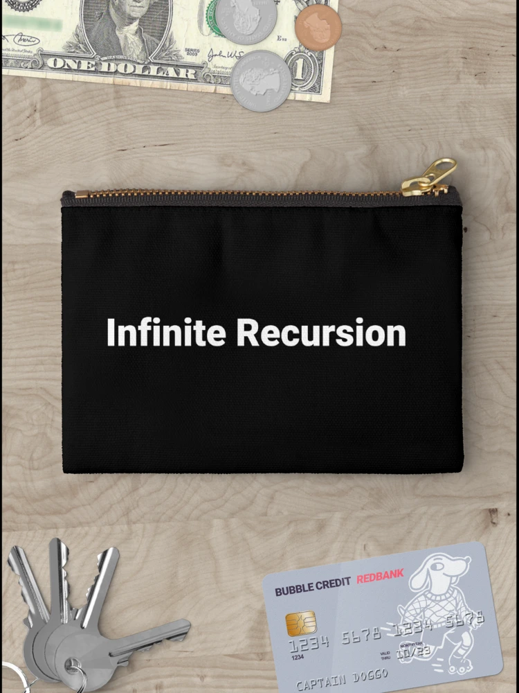 Thumbnail 3 of 4, Zipper Pouch, Infinite Recursion designed and sold by Text-based T-Shirts and Gifts.
