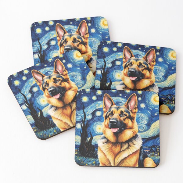 Item preview, German Shepherd Starry Night Art Portrait  designed and sold by ChaosReigns91.