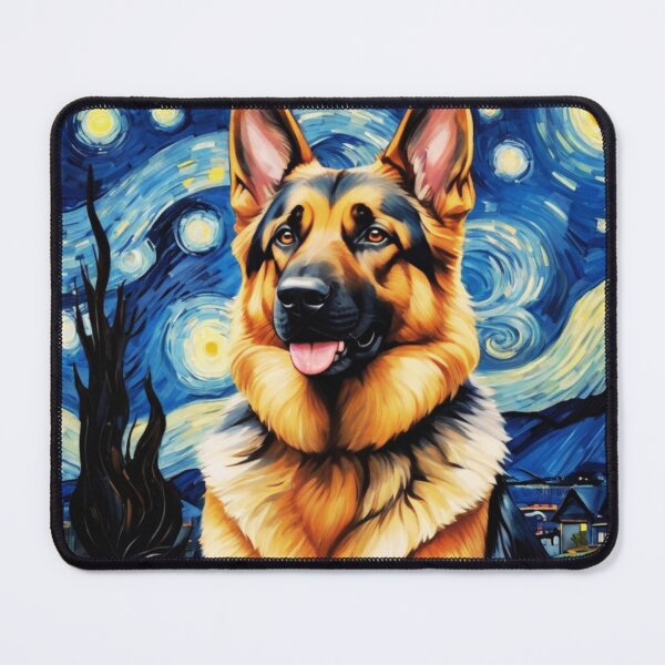 Item preview, German Shepherd Starry Night Art Portrait designed and sold by ChaosReigns91.