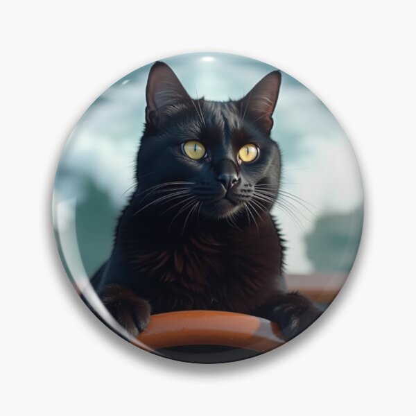 Item preview, Black Cat Driving a Boat in the Ocean designed and sold by ArtfullyRooted.