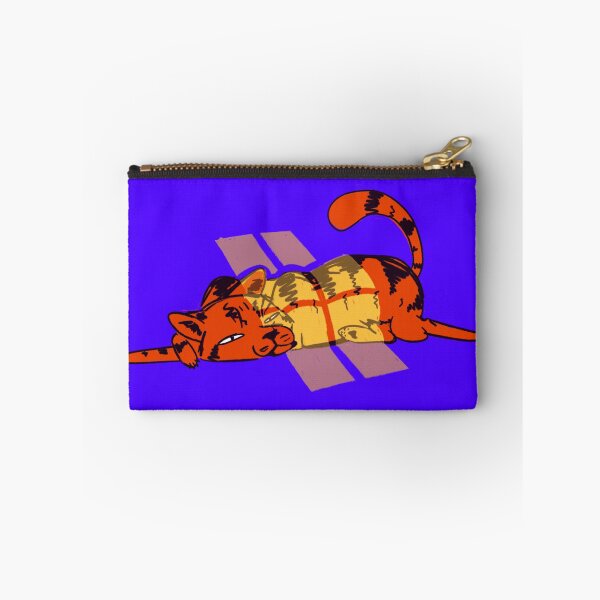 Item preview, Red Cat Sunlight Blue Yellow Funky Feline designed and sold by pinkpawsdraws.
