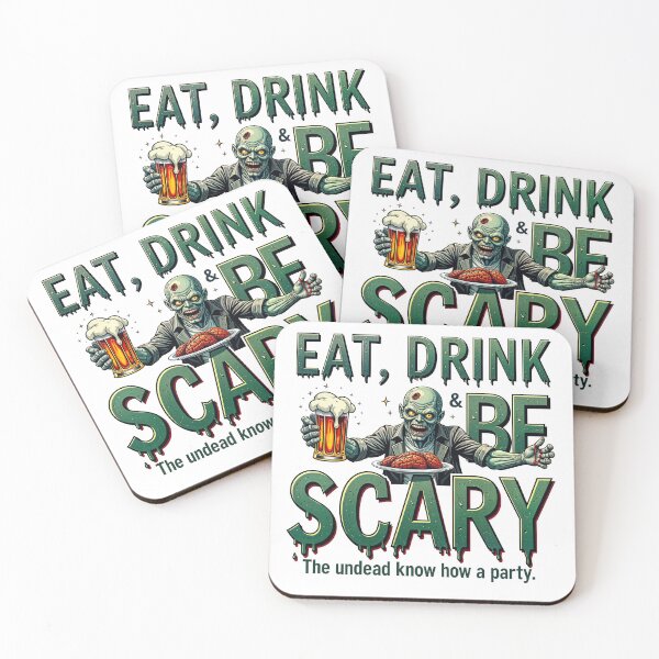 Artikelvorschau, Essen, trinken und ein gruseliges Zombie-Halloween-Party-Design entworfen und verkauft von MindM.