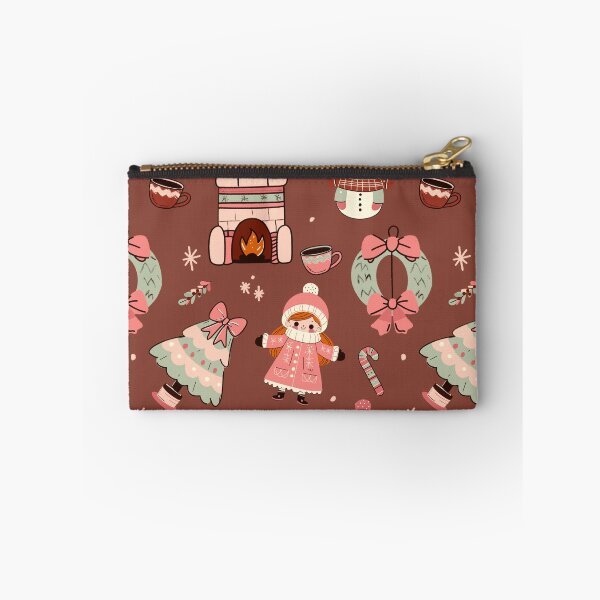 Item preview, Cute retro Christmas pattern (terracotta and pink) designed and sold by SnugbugStudios.