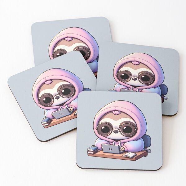 Item preview, Adorable Sloth in Hoodie Working on Laptop designed and sold by Kwanbaba21.