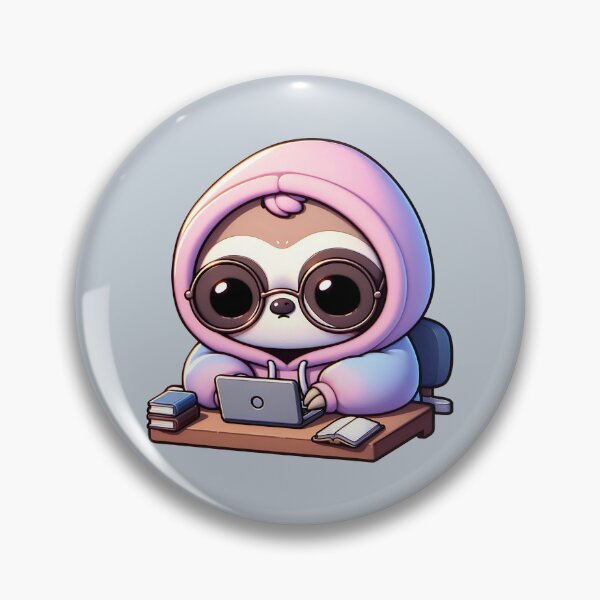 Item preview, Adorable Sloth in Hoodie Working on Laptop designed and sold by Kwanbaba21.