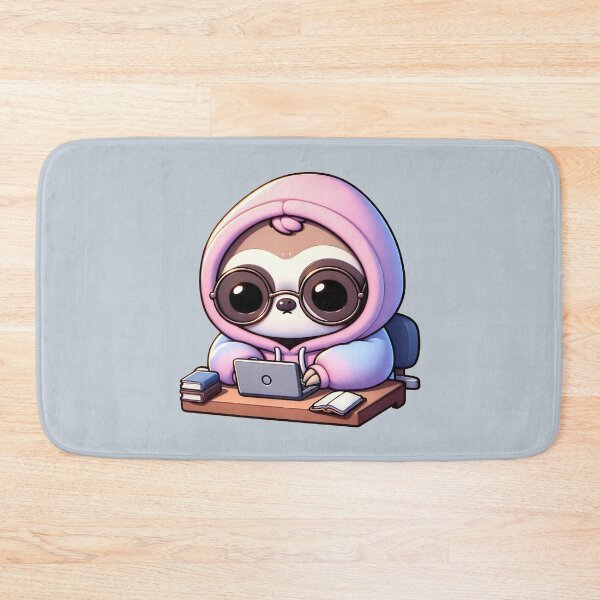 Item preview, Adorable Sloth in Hoodie Working on Laptop designed and sold by Kwanbaba21.