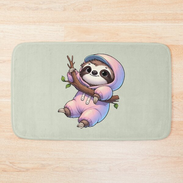 Item preview, Cute Sloth in Pink Hoodie Hanging on Branch designed and sold by Kwanbaba21.