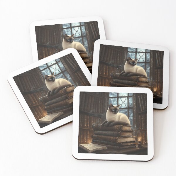 Item preview, Siamese Cat Lying Down On Books designed and sold by Nocturne  Paws.