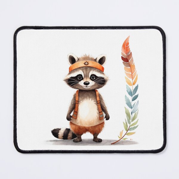 Item preview, Cute raccoon in boho outfit   designed and sold by Victoria Riabov.