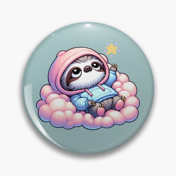 Item preview, Dreamy Sloth in Hoodie on Fluffy Cloud designed and sold by Kwanbaba21.