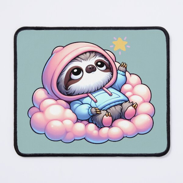 Item preview, Dreamy Sloth in Hoodie on Fluffy Cloud designed and sold by Kwanbaba21.
