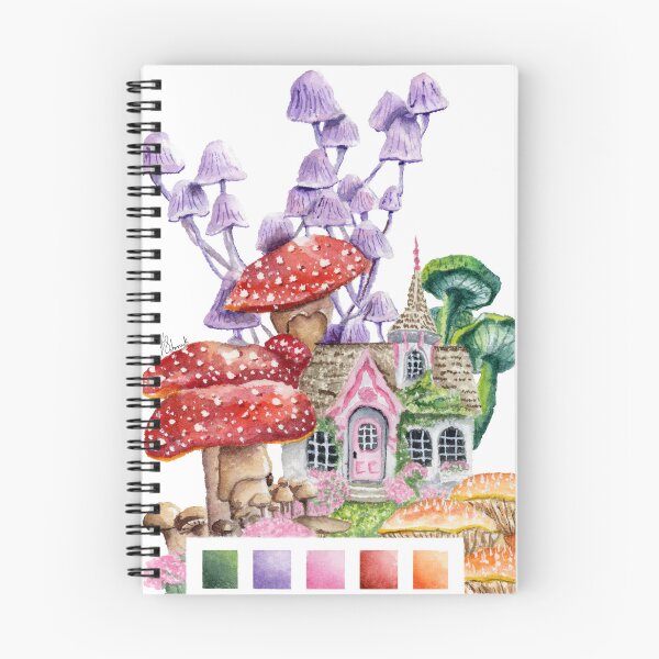 Artikelvorschau, Leben unter Pilzen Aquarell Druck, Fee Tintenkappen entworfen und verkauft von SchmeckStudio.