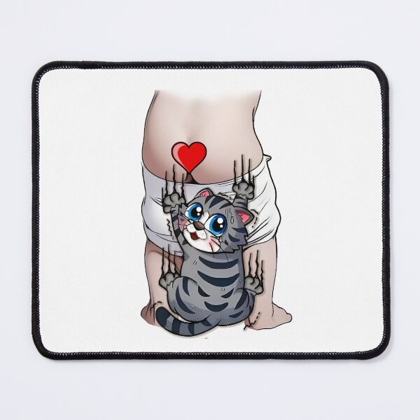 Item preview, Not Demure Kitten climbing up baby's butt designed and sold by TuyaArts.