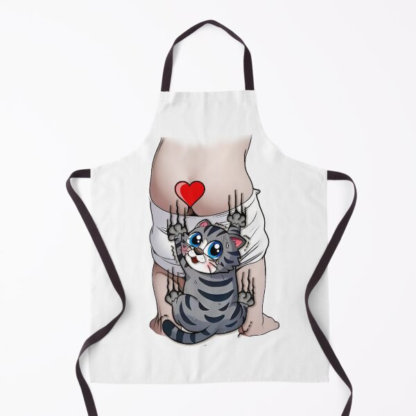 Item preview, Not Demure Kitten climbing up baby's butt designed and sold by TuyaArts.