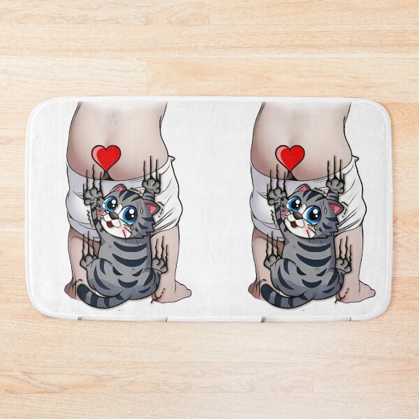 Item preview, Not Demure Kitten climbing up baby's butt designed and sold by TuyaArts.