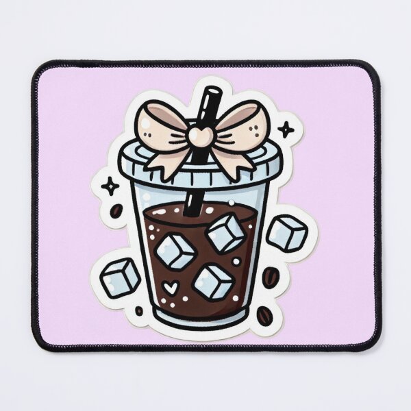 Item preview, Cozy Cute Iced Coffee With A Bow designed and sold by Bug-and-Dove.