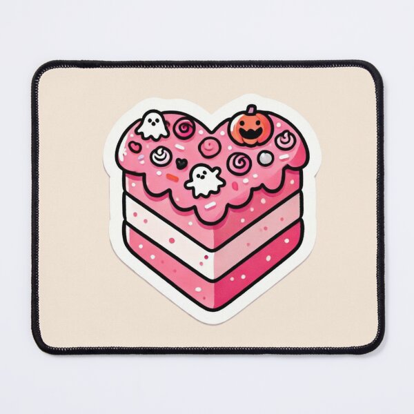 Item preview, Cute Pink Halloween Heart Shaped Cake designed and sold by Bug-and-Dove.