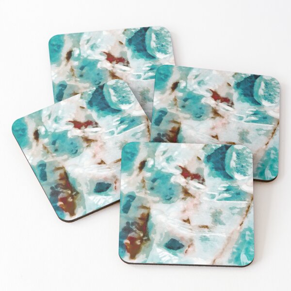 Item preview, Innocent: an aqua green and white abstract designed and sold by valleyandspur.