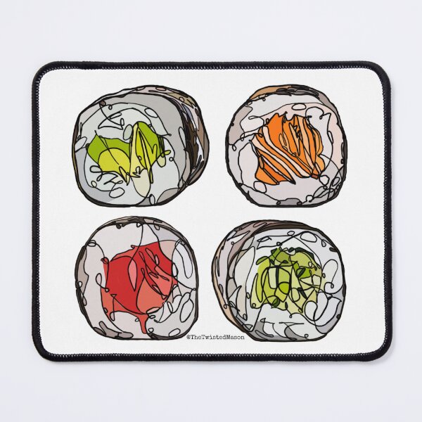 Item preview, Sushi Rolls Hand-Drawn Digital Design designed and sold by TheTwistedMason.