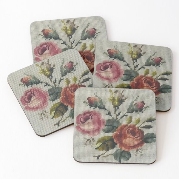 Item preview, Roses Vintage Needlepoint  designed and sold by SloganExpress.