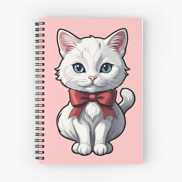 Item preview, White Cat With Ribbon designed and sold by DistortedBrain.
