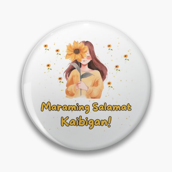 Item preview, Maraming Salamat Kaibigan Yellow Text Minimalist with pictures of sunflowers designed and sold by SEVENPRINTS.