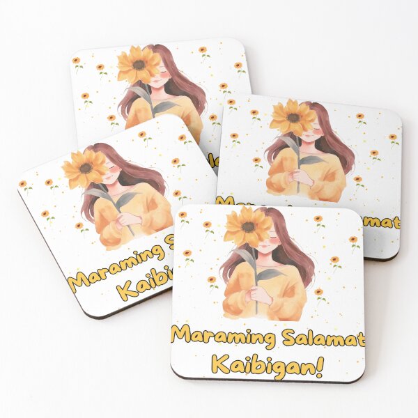Item preview, Maraming Salamat Kaibigan Yellow Text Minimalist with pictures of sunflowers designed and sold by SEVENPRINTS.