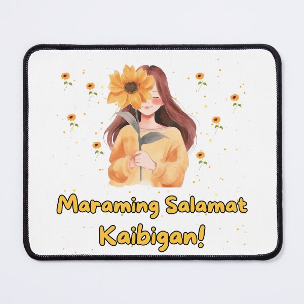 Item preview, Maraming Salamat Kaibigan Yellow Text Minimalist with pictures of sunflowers designed and sold by SEVENPRINTS.