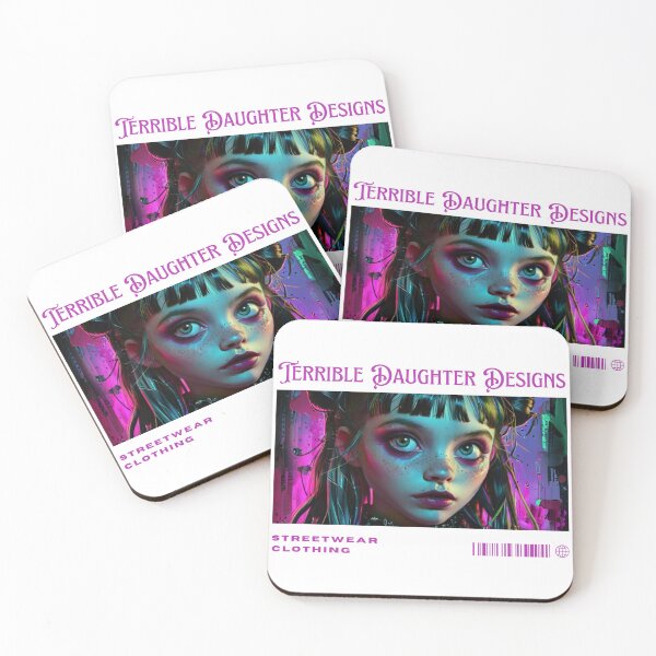 Item preview, Gothic Neon Portrait - Terrible Daughter Designs Streetwear designed and sold by ruthoarabia.
