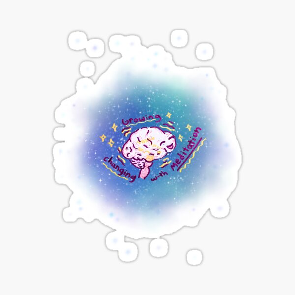 Happy Meditation Brain Sticker