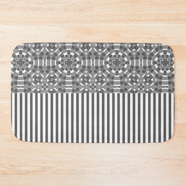Item preview, Beautiful gray white geometric and striped pattern designed and sold by fuzzyfox.