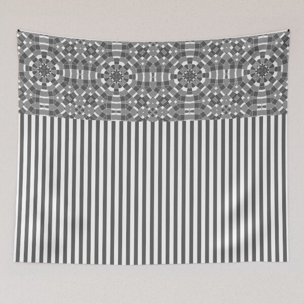Item preview, Beautiful gray white geometric and striped pattern designed and sold by fuzzyfox.